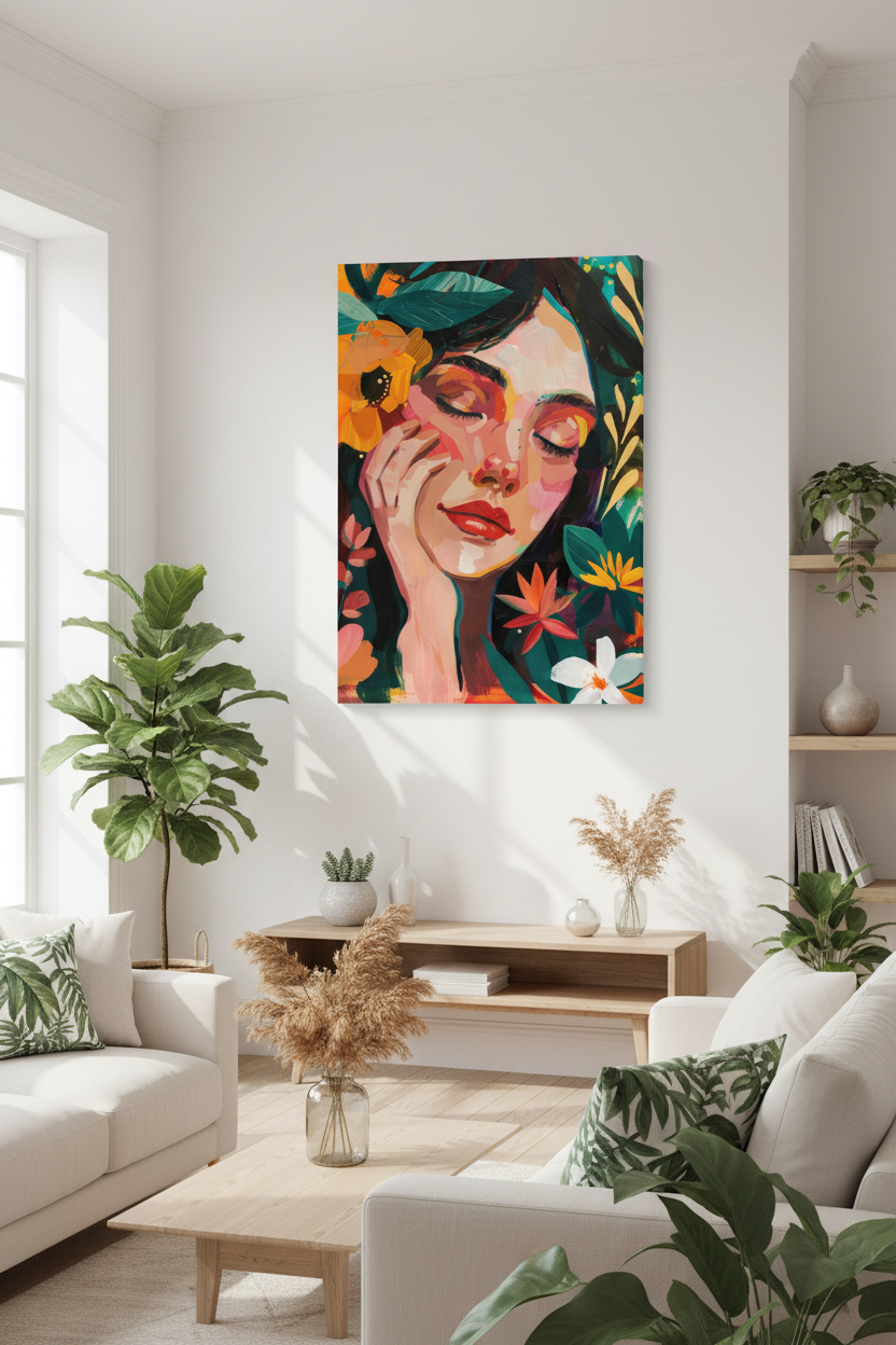 Floral Reverie canvas in botanical room