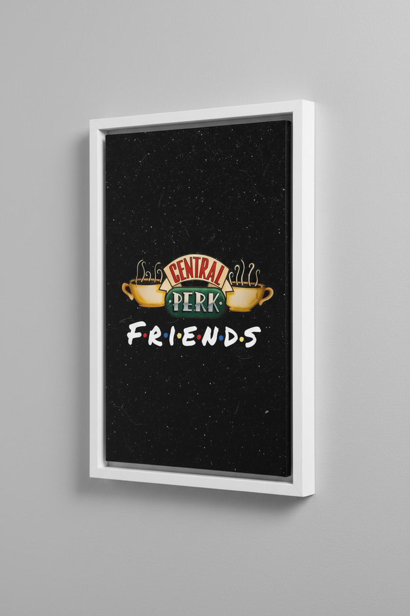 Friends Central Perk Canvas με Λευκή Κορνίζα
