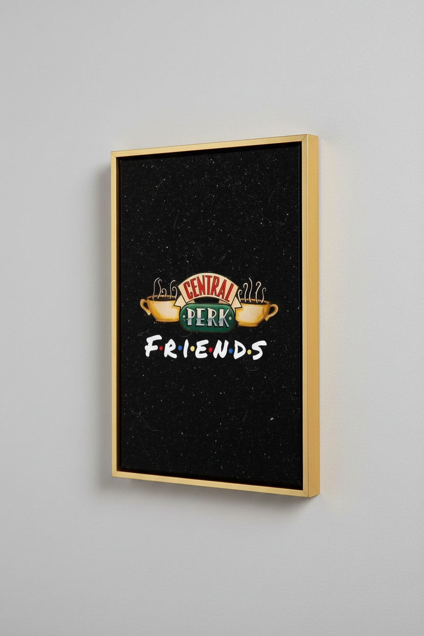 Friends Central Perk Canvas με Χρυσή Κορνίζα