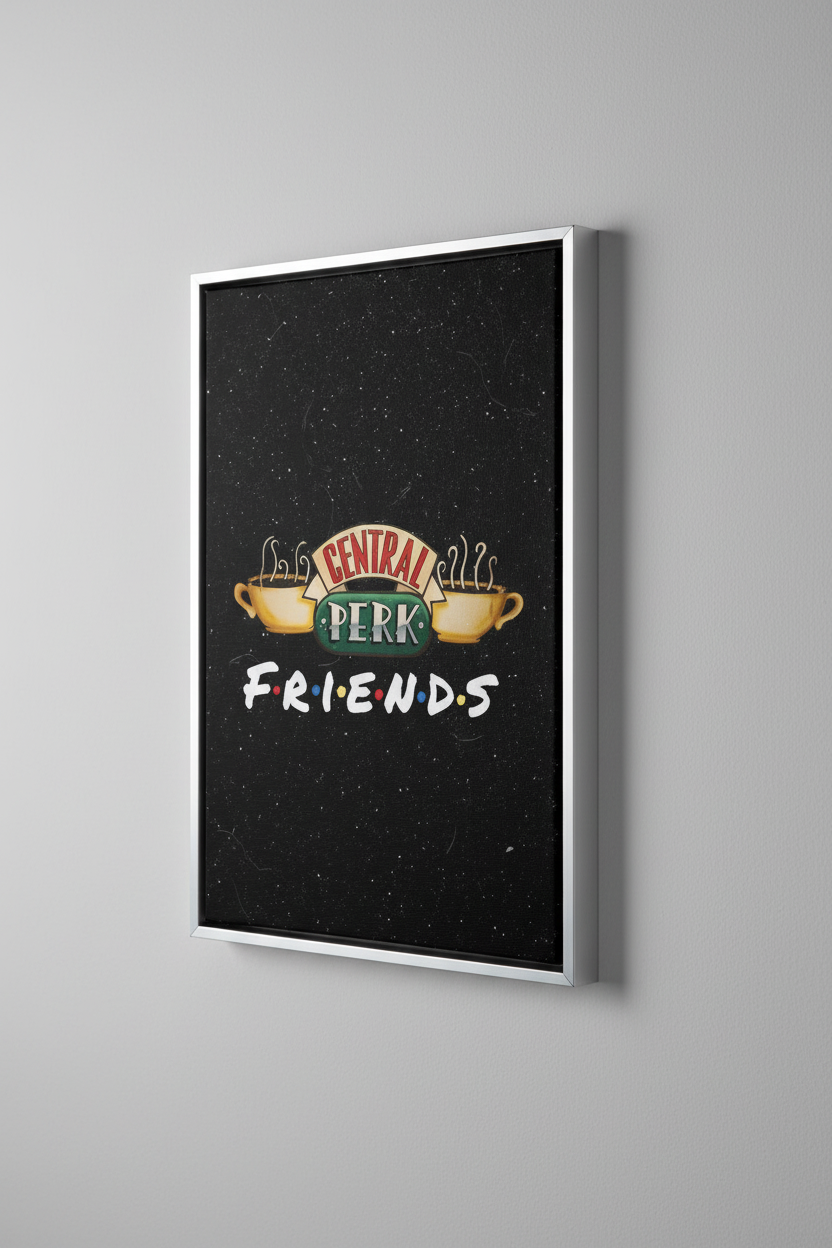 Friends Central Perk Canvas με Ασημένια Κορνίζα