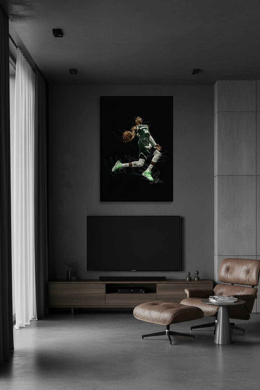 Giannis canvas in sports room
