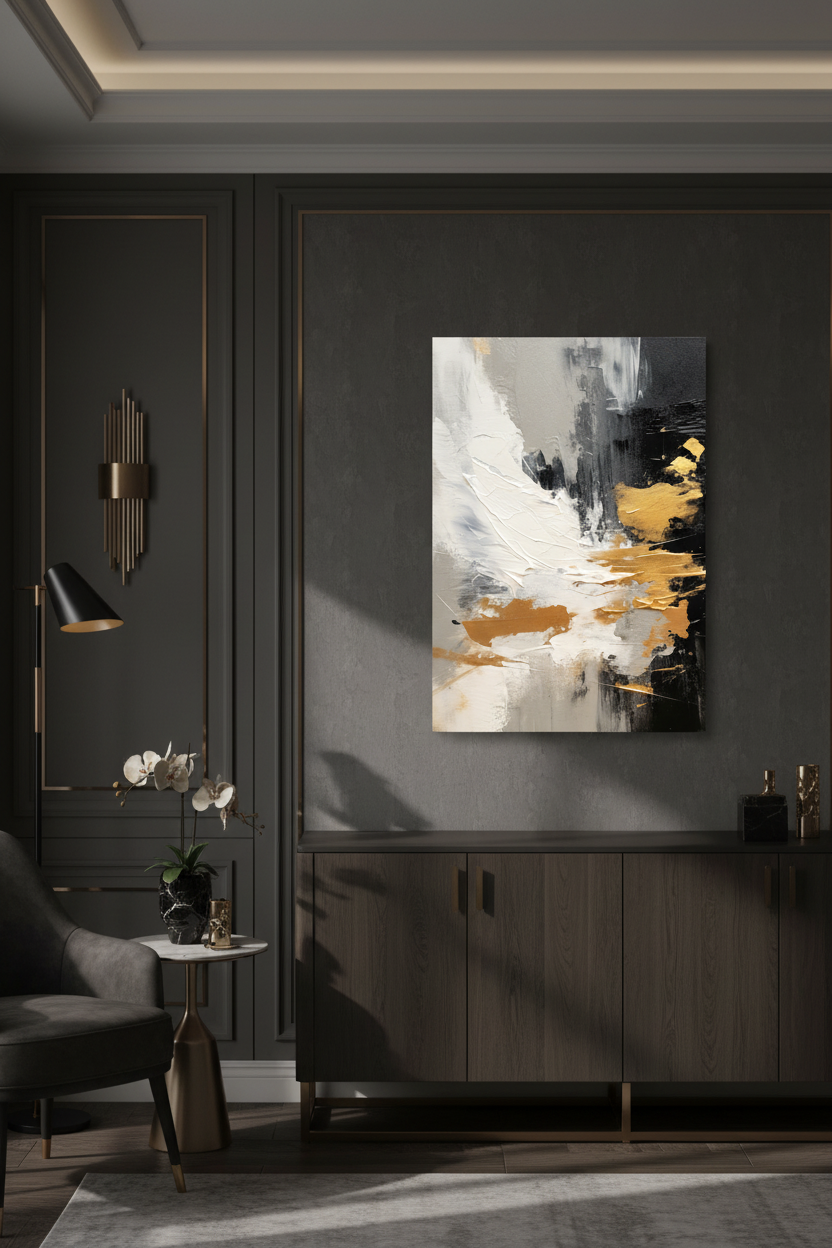 Gold Rush canvas in luxury room