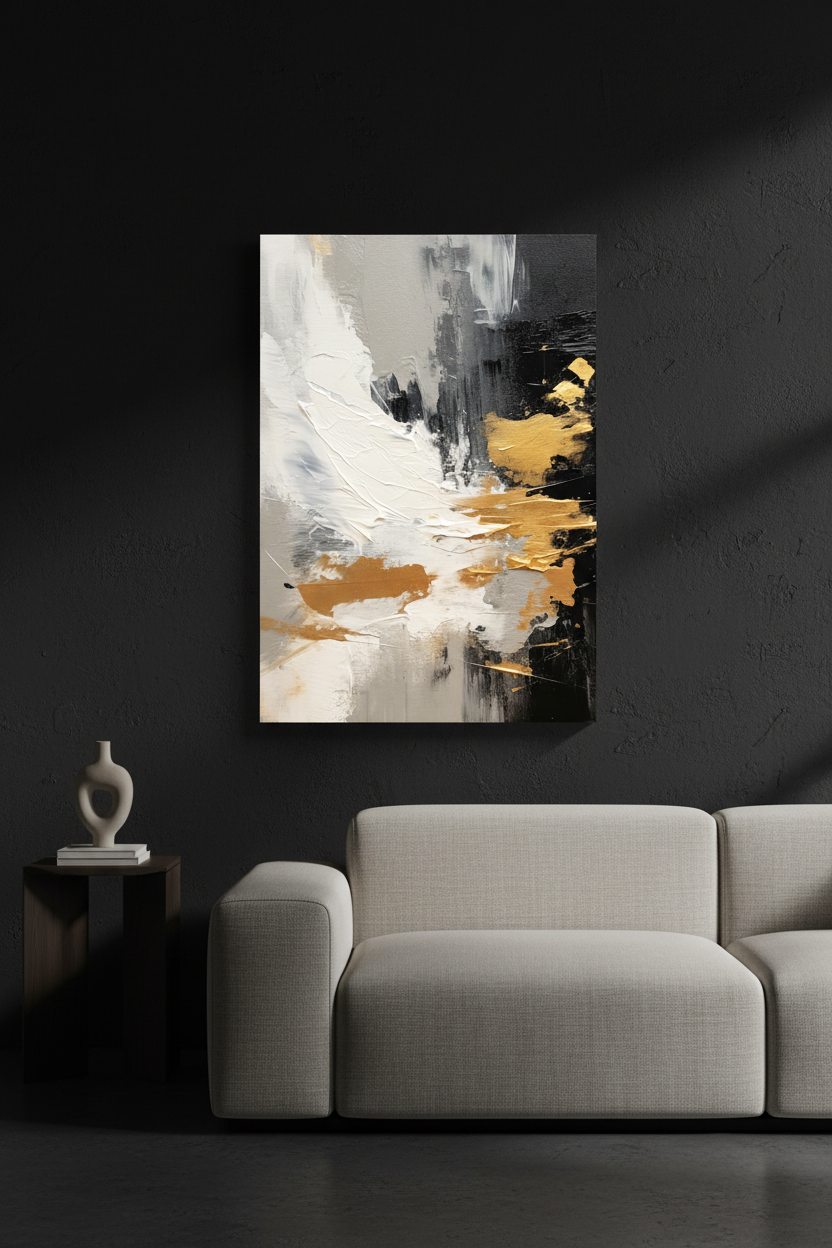 Gold Rush canvas on dark wall