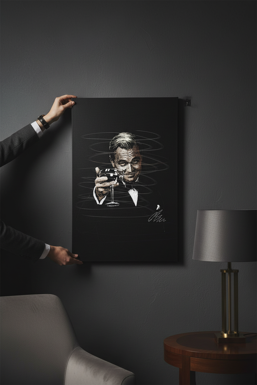 Hands hanging frameless canvas