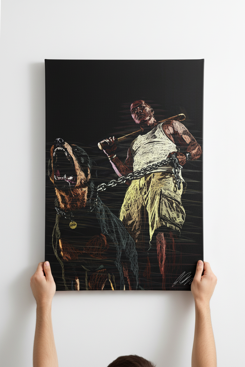 Hands hanging Franklin GTA canvas