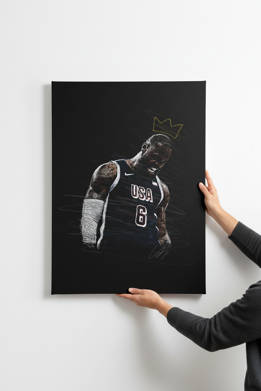 Hands hanging LeBron canvas