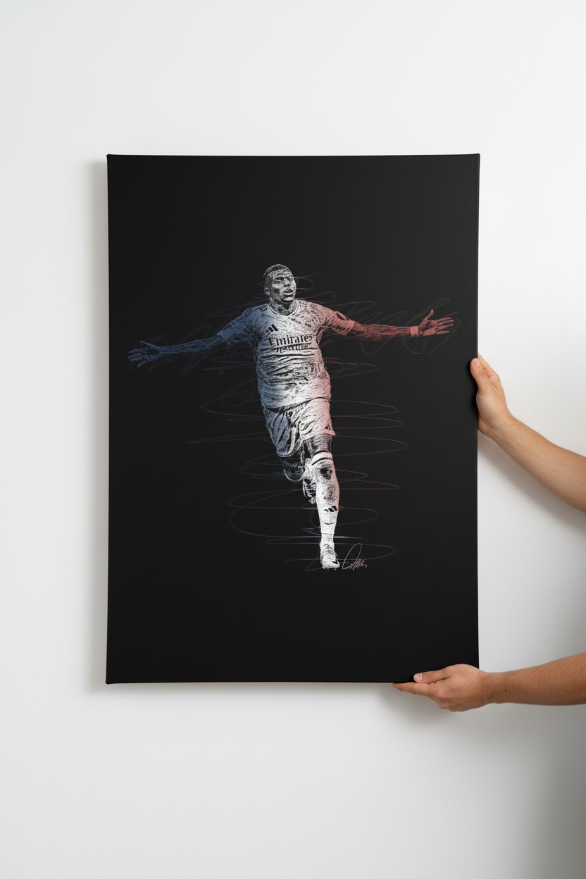 Hands hanging Mbappé canvas