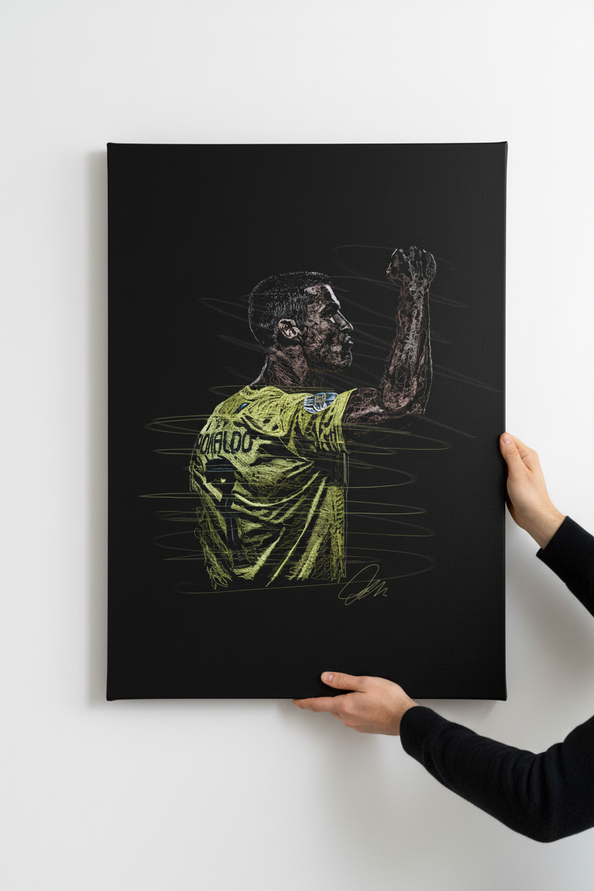 Hands hanging Ronaldo canvas
