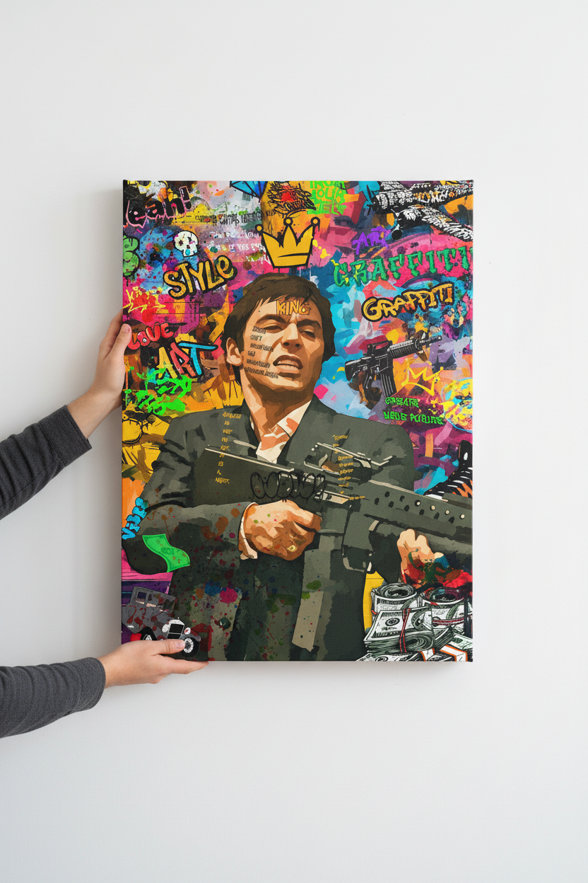 Hands hanging Scarface canvas