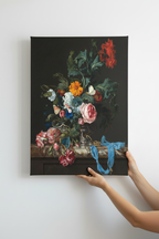 Hands holding Baroque Floral canvas