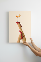 Hands holding Cocktail Heels canvas