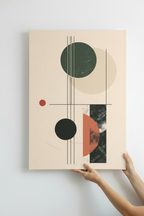 Hands holding Geometric Composition canvas