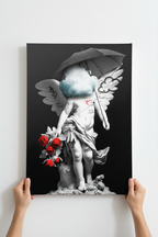 Hands holding Heaven Lending canvas