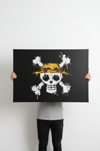 Hands holding large horizontal Straw Hat Pirates canvas