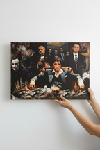 Hands holding Legends of Cinema canvas