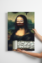 Hands holding Mona Lisa Classic canvas