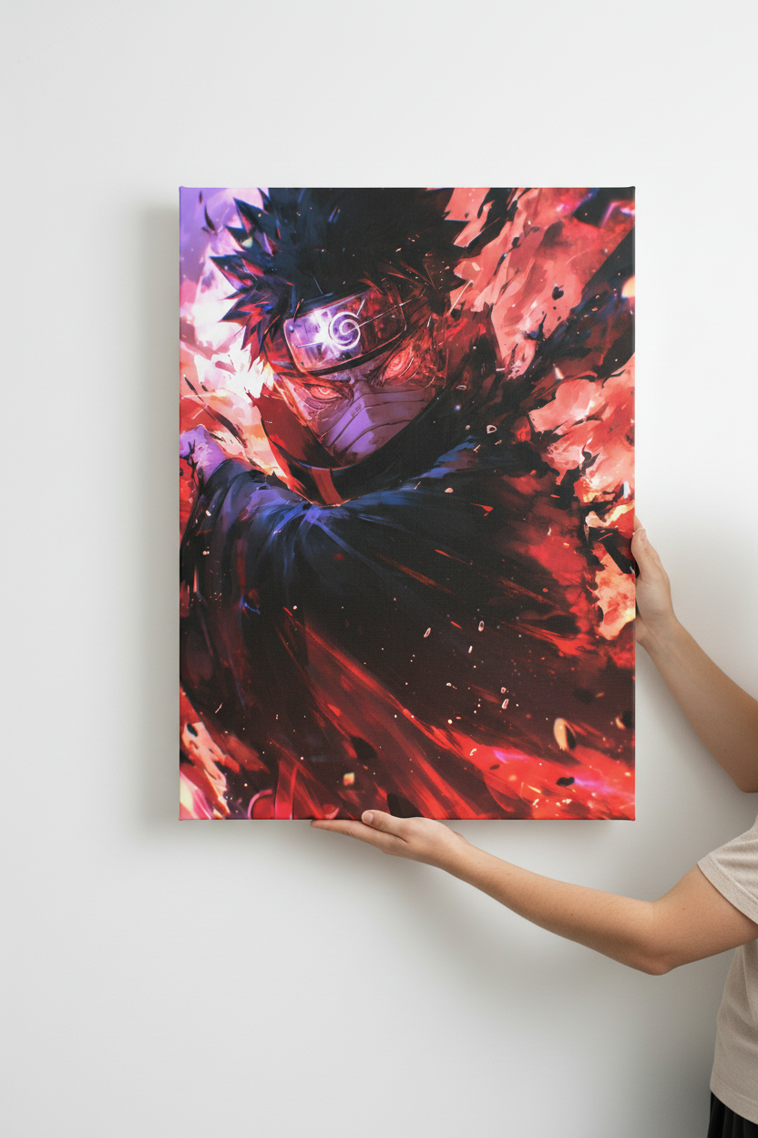 Hands holding Obito canvas