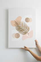 Hands holding Palm & Moon canvas