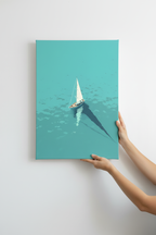 Hands holding Sailing Free canvas