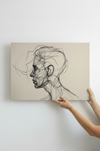 Hands holding Silent Profile canvas