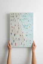 Hands holding Summer Crowd canvas