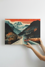 Hands holding The Open Road canvas