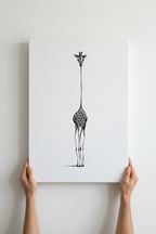 Hands holding The Tall One canvas