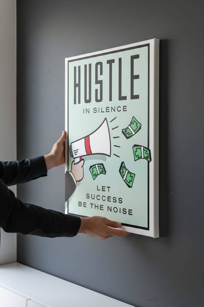 Hustle Hanging Dark Wall