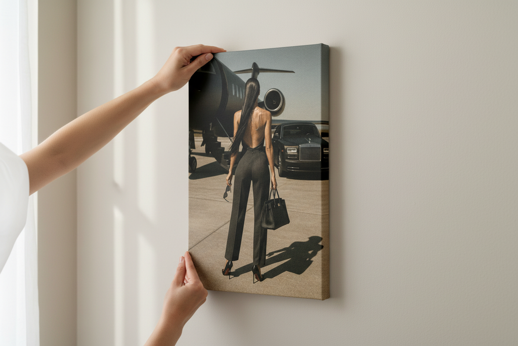 Realistic hands hanging Luxury Lifestyle frameless canvas