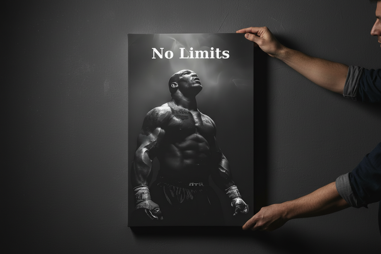 Realistic hands positioning Iron Legacy No Limits frameless canvas