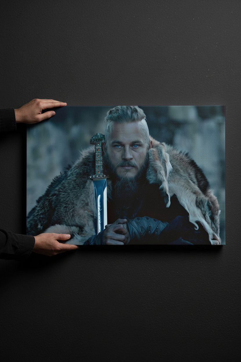 Realistic hands hanging Viking Spirit frameless canvas