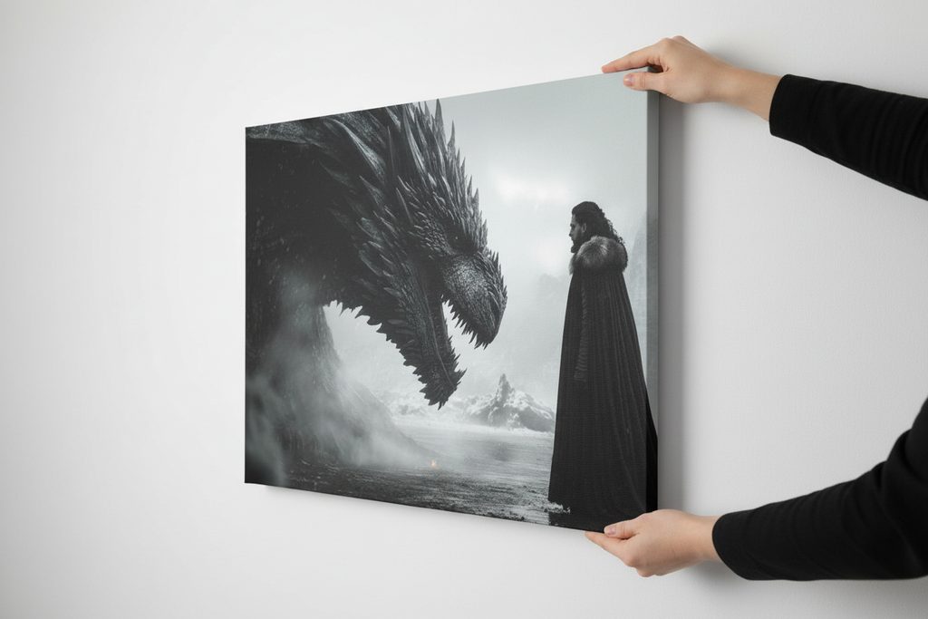Jon Snow and Dragon close-up πλάγια γωνία