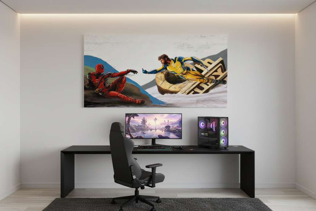 Deadpool x Wolverine καμβάς σε gaming room