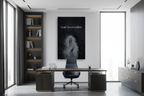 Lead Never Follow frameless canvas in professional office