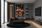 Warrior's Rose Topuria frameless canvas in UFC fan room