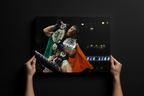 Realistic hands hanging Double Champ Conor McGregor frameless canvas