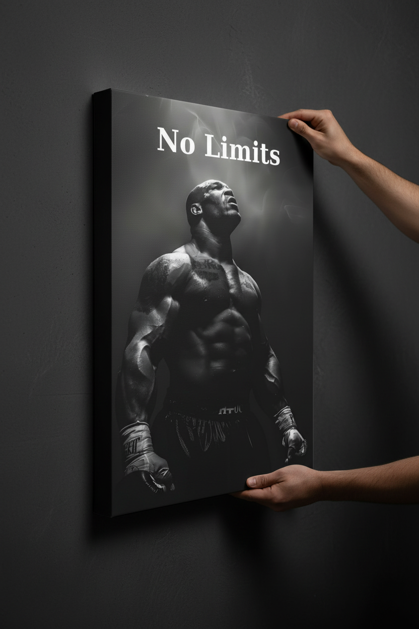 Realistic hands hanging Iron Legacy No Limits frameless canvas