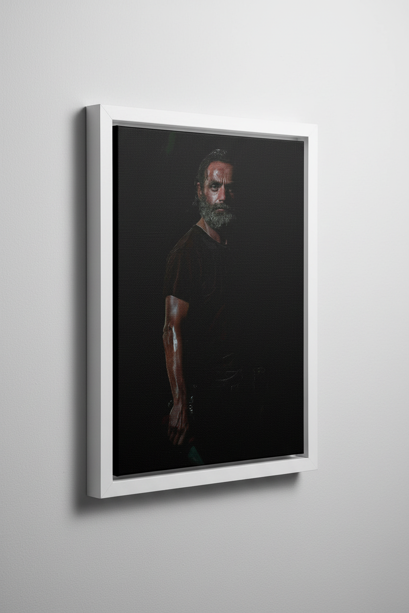 Rick Grimes Canvas με Λευκή Κορνίζα