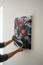 Realistic hands hanging Repsol Precision MotoGP frameless canvas