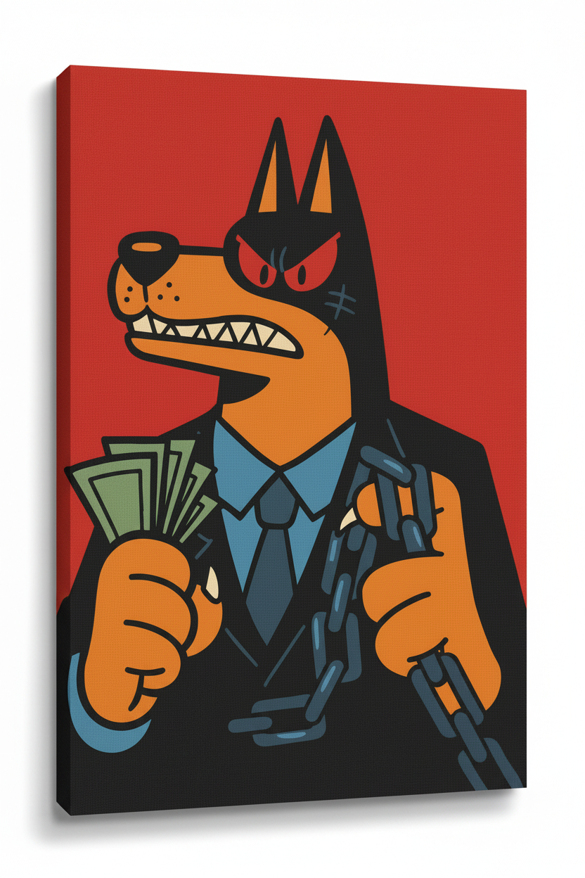 Doberman Hustler full canvas view