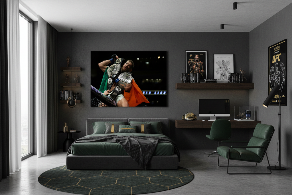 Double Champ Conor McGregor frameless canvas in UFC fan room