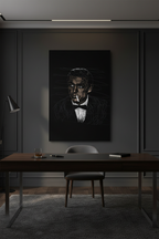 James Bond canvas in dark office