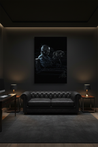John Wick canvas in dark room