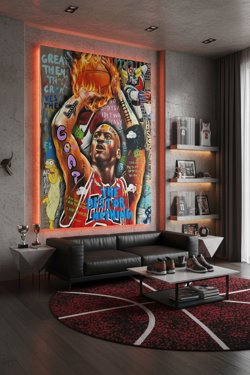Jordan canvas in sports room