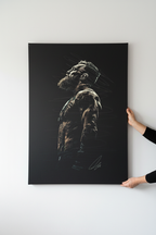 Large canvas on white wall