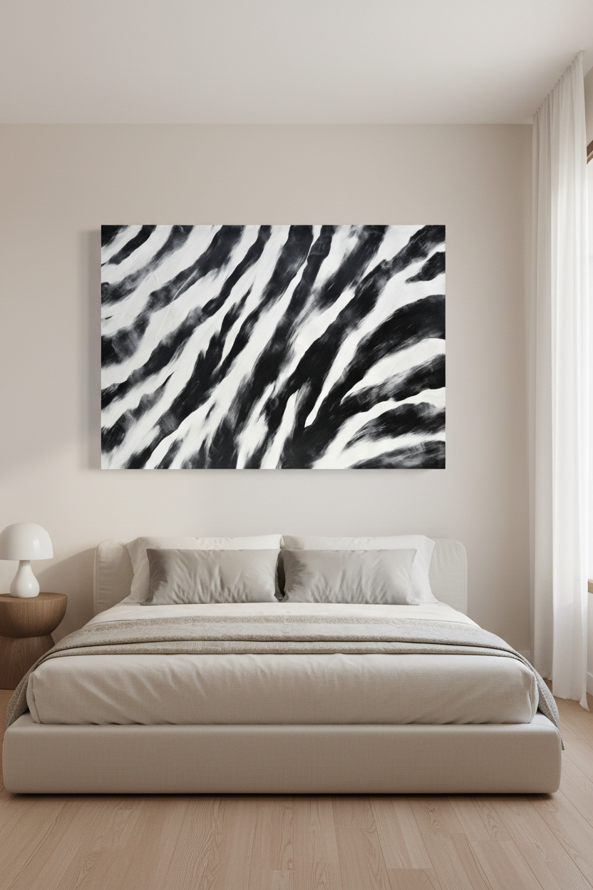 Large Zebra Stripes canvas in room
