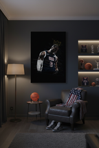 LeBron canvas in sports room