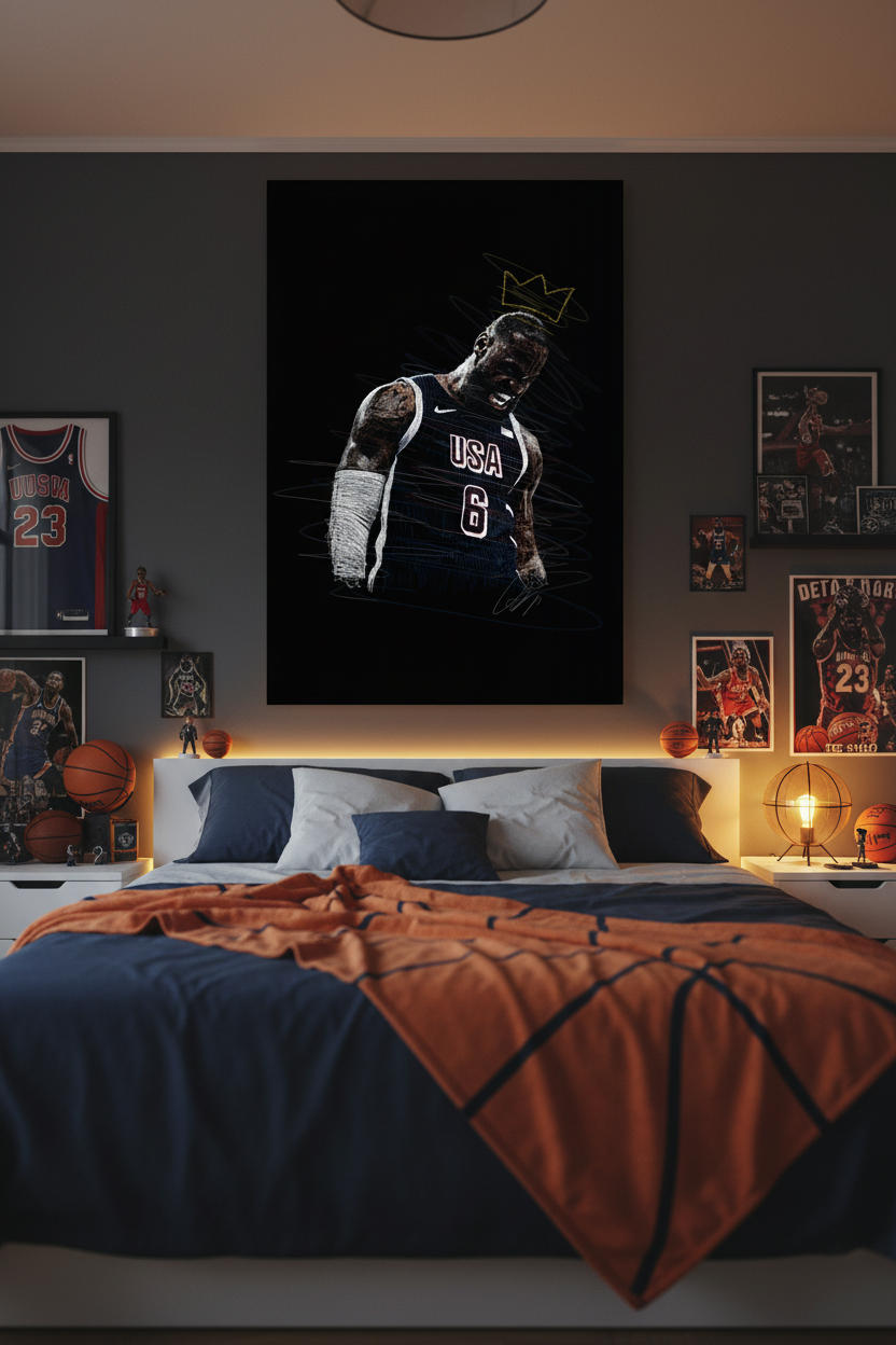 LeBron canvas realistic bedroom