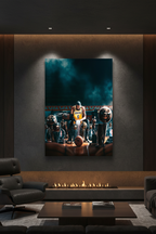 LeBron James canvas in dark luxury room