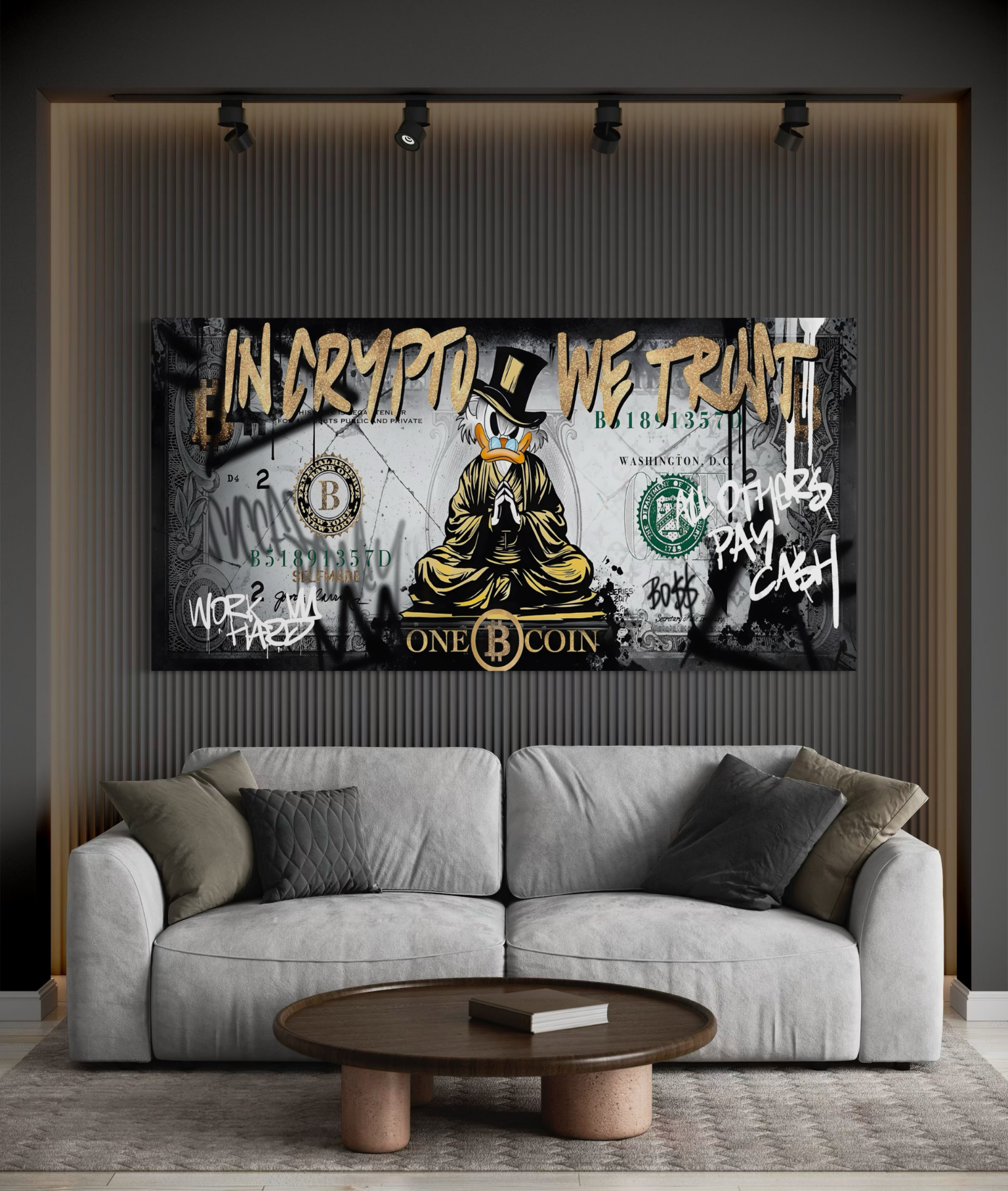 In Crypto We Trust – Bitcoin Duck Canvas